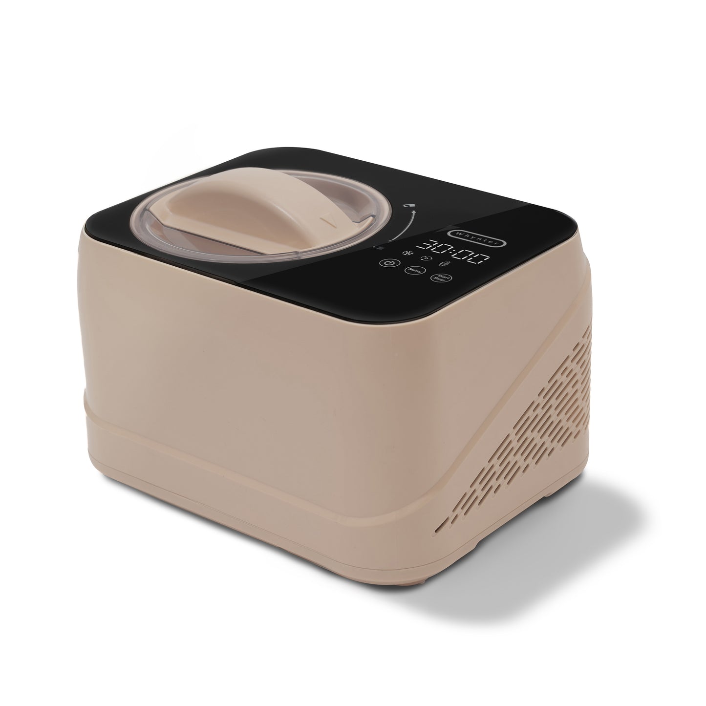 Whynter ICM-080-TL compact 0.8 Qt compressor ice cream maker in taupe latte with LCD timer