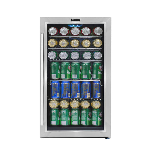 Whynter BR‑130SB stainless steel beverage refrigerator 127 can glass door