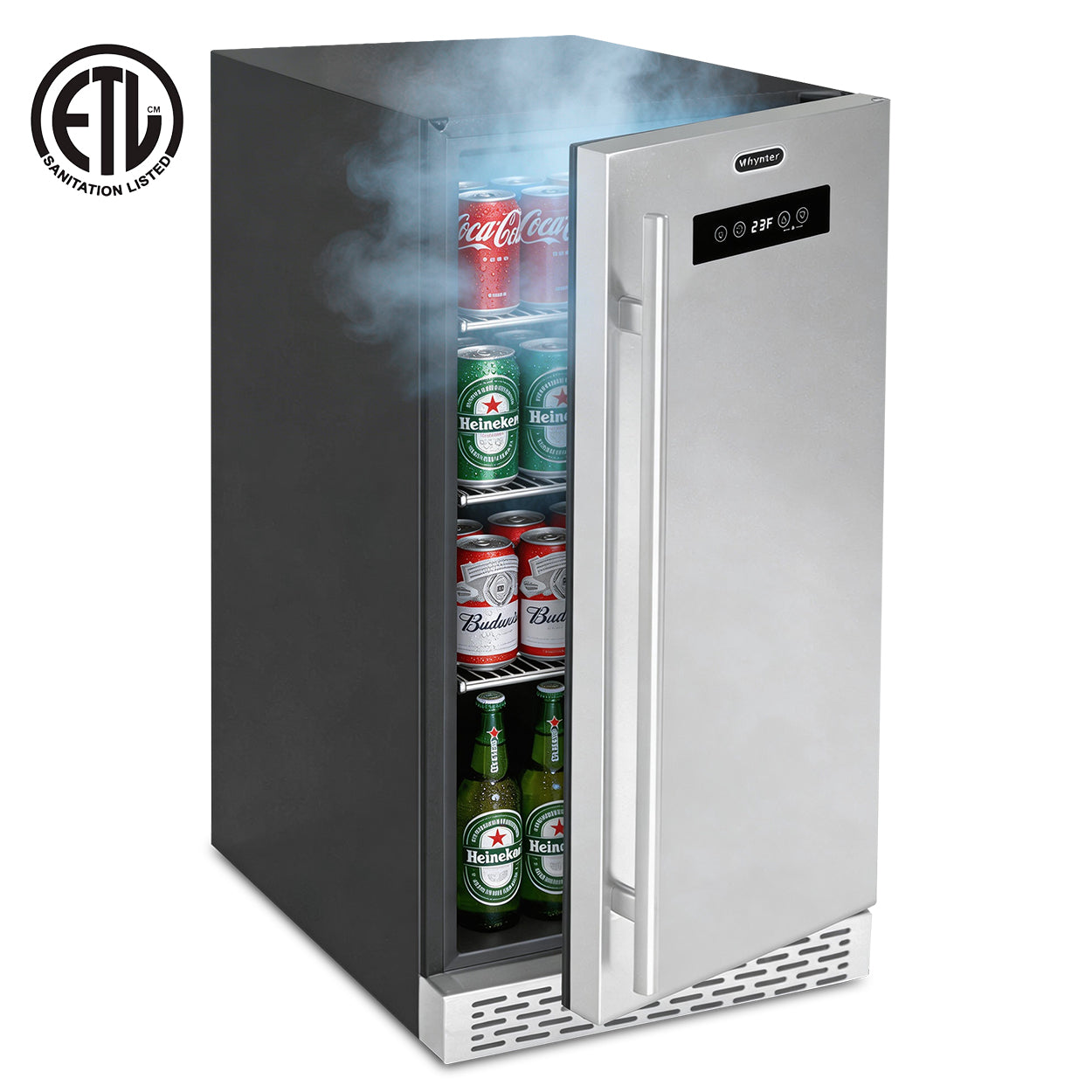 Whynter BEF-286SB 15” Built-In Beer Keg Froster Beverage Refrigerator – 2.9 cu ft, 115 Can Capacity, Keg Compatible, Ultra-Low Temp 23°F (Stainless Steel)