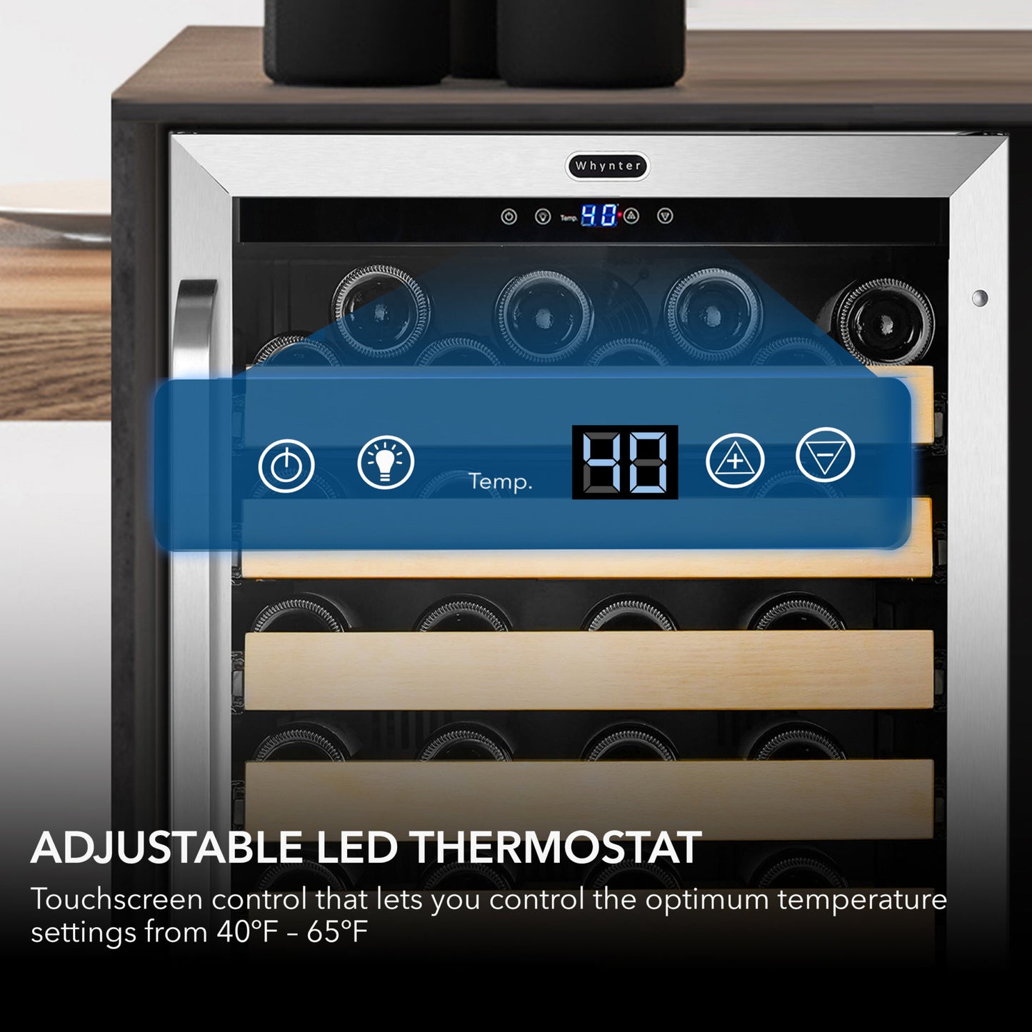 Whynter BWR‑541STS 24″ Built‑In/Undercounter 54‑Bottle Wine Refrigerator – Stainless Steel Trim