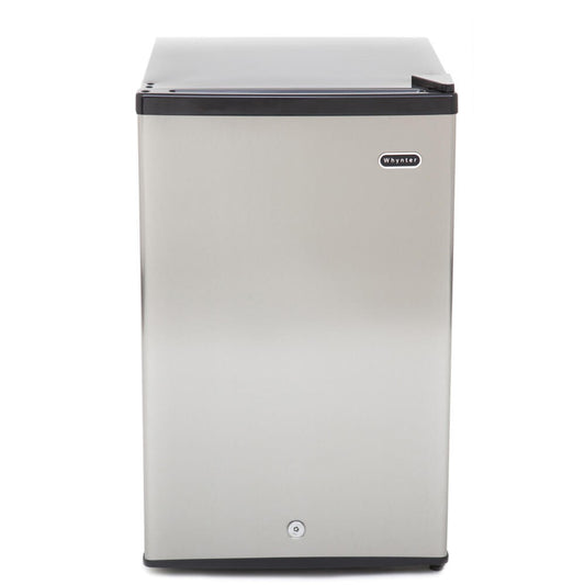 Whynter CUF-210SS 2.1 Cu Ft stainless steel upright mini freezer with lock and reversible door