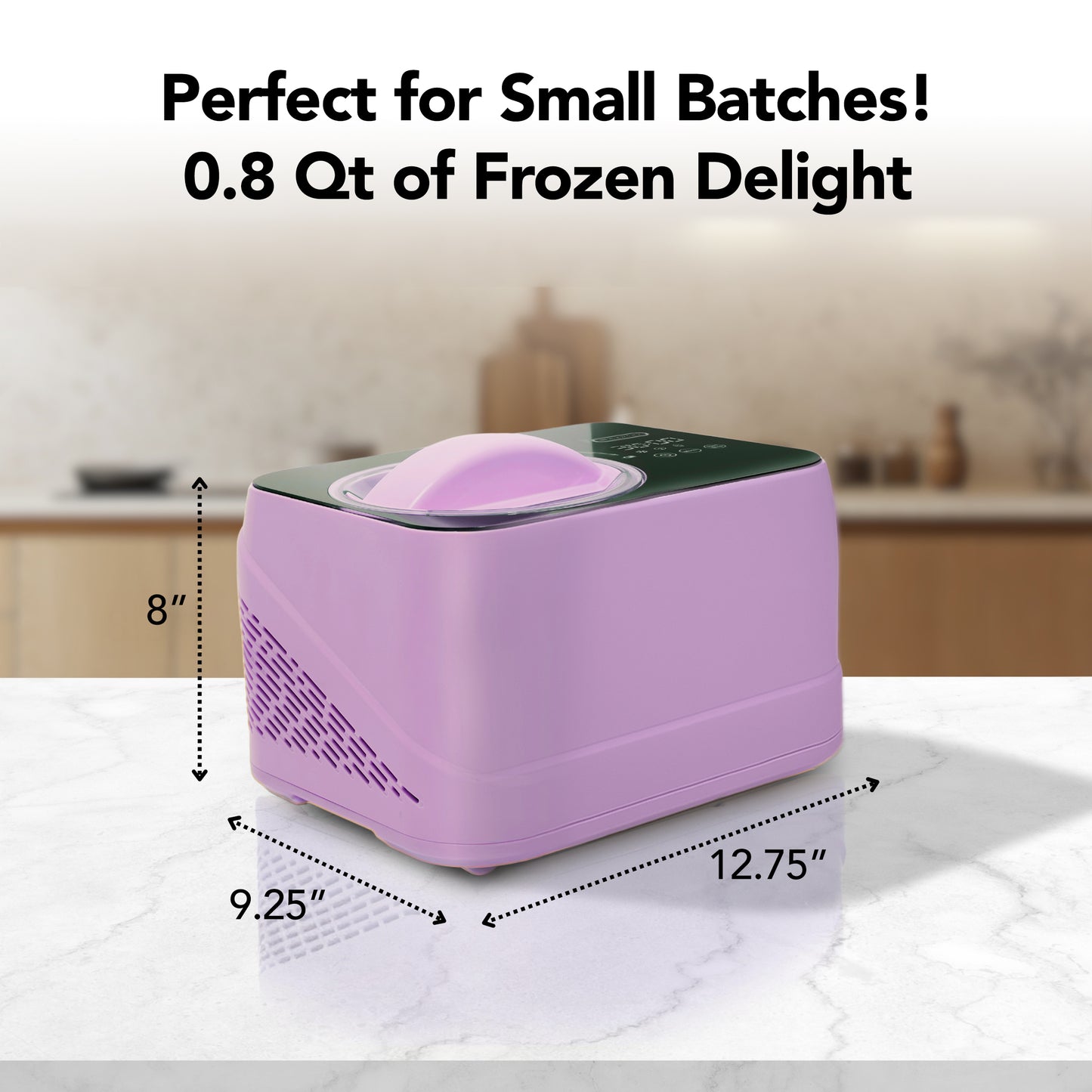 Whynter Compact Ice Cream Maker 0.8 Quart – Lilac Haze, Stainless Steel Bowl