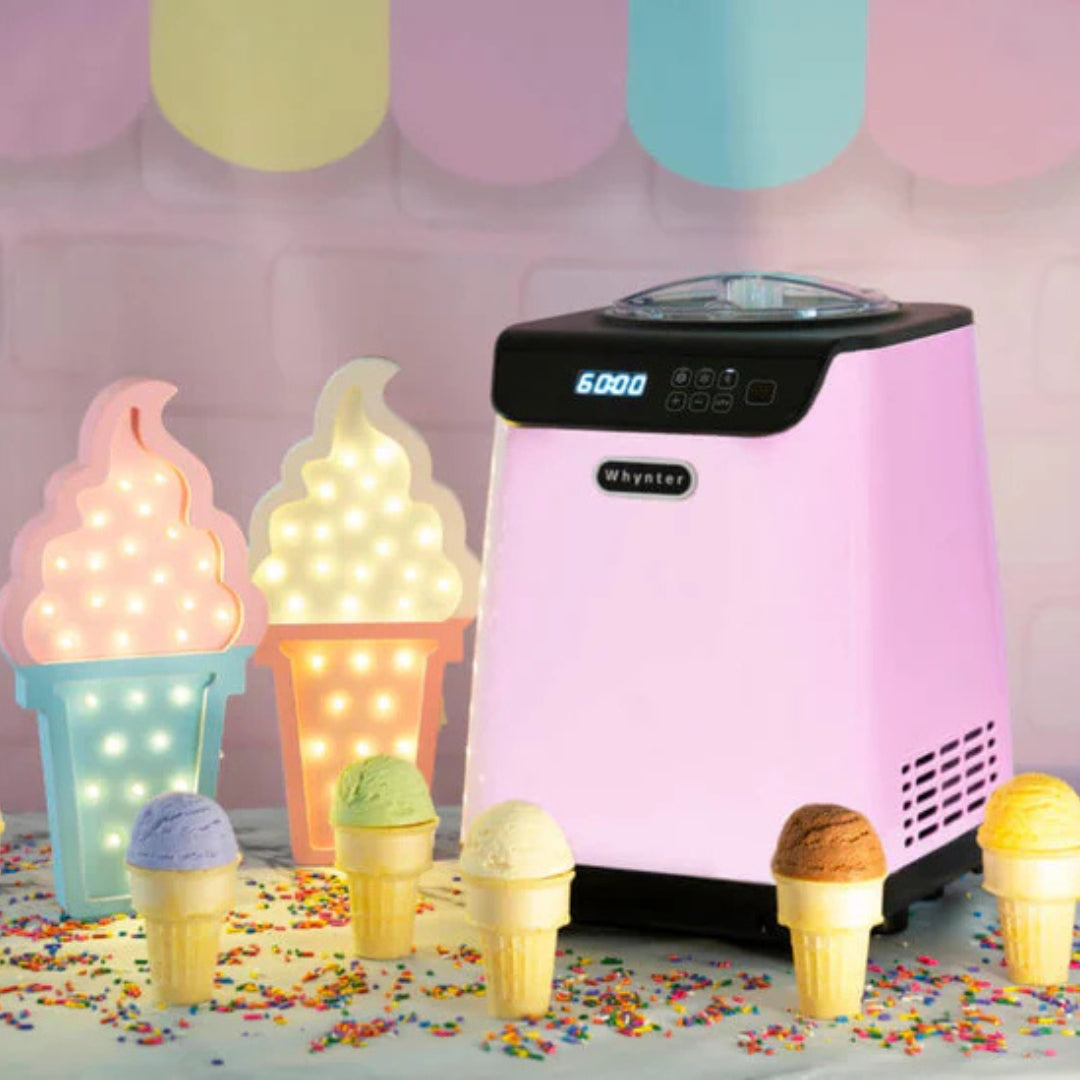 Whynter ICM‑128BPS Upright Automatic Ice Cream Maker 1.28 Qt Pink Edition