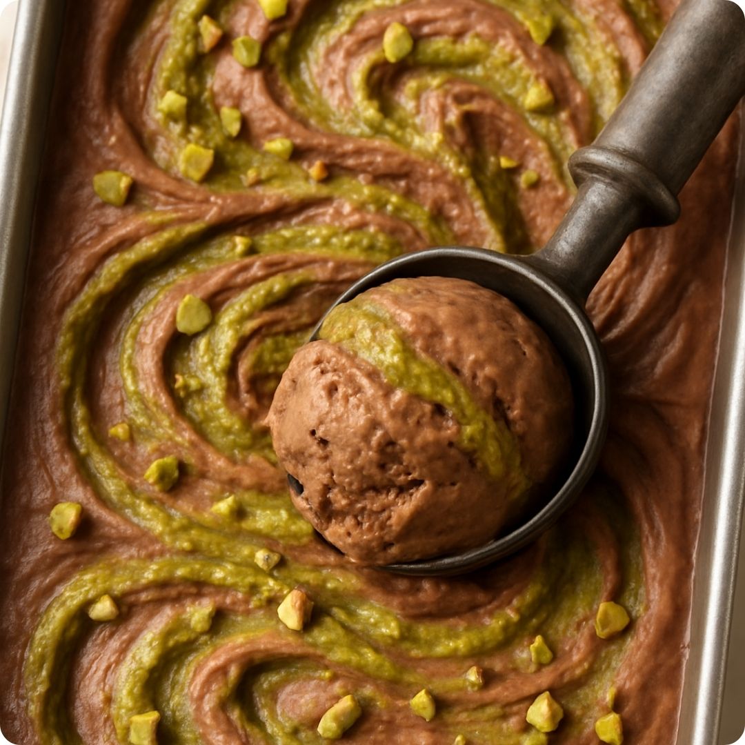 Viral Dubai Chocolate Ice Cream with Pistachio Kataifi Swirl Recipe