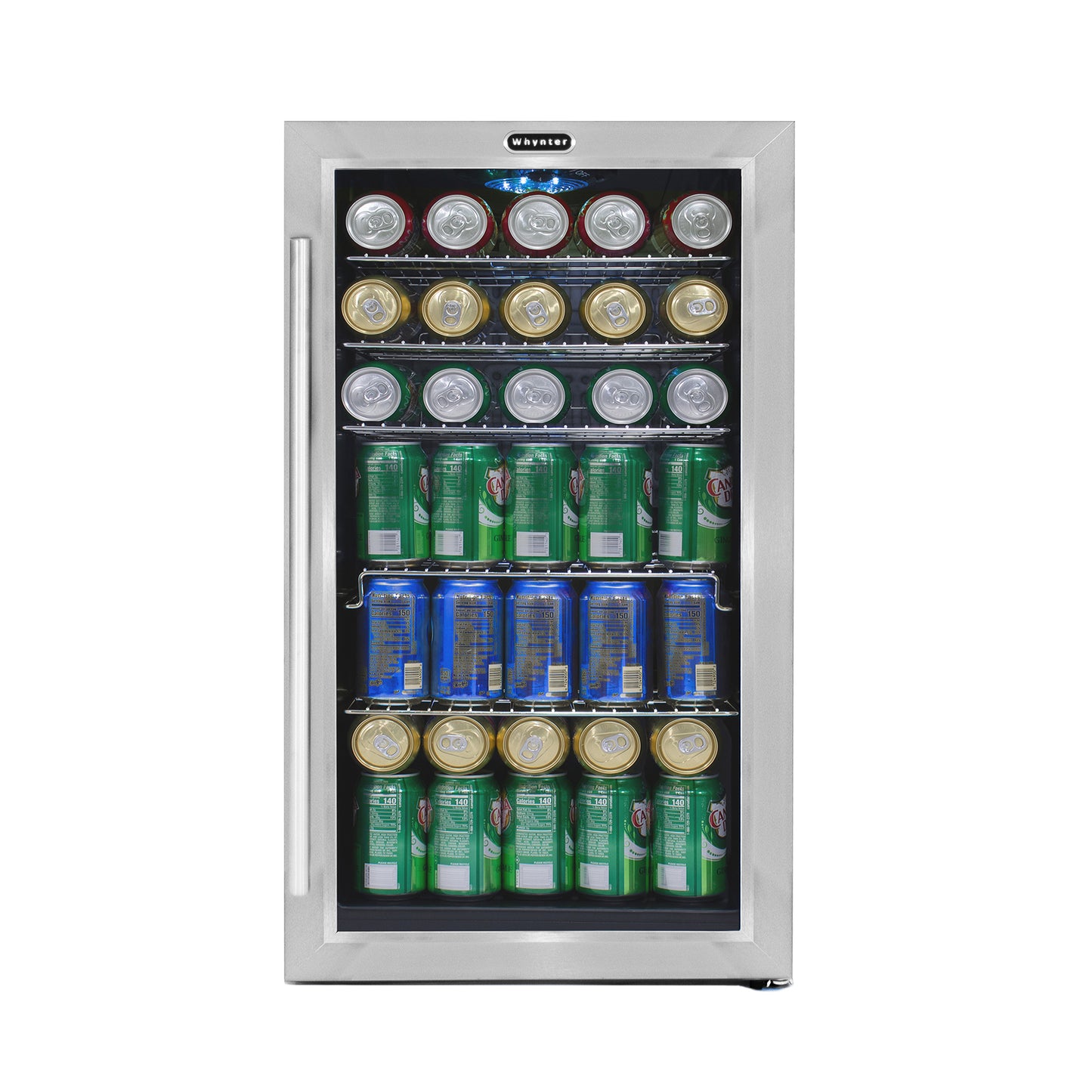 Whynter BR‑130SB stainless steel beverage refrigerator 127 can glass door