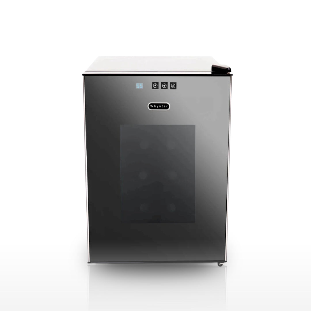 Whynter WC‑201TD 20‑Bottle Thermoelectric Wine Cooler – Mirror Glass Door, Freestanding