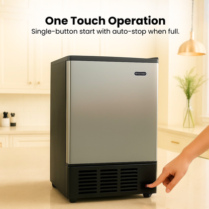 Whynter UIM‑155 15 in. 12 lbs Built-In Ice Maker Crescent-Shaped Ice Energy Star in Stainless Steel