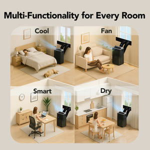 Whynter ARC-1280MX black inverter dual hose portable air conditioner Wi-Fi 12,000 BTU for up to 500 sq ft