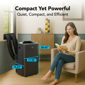 Whynter ARC-1280MX black inverter dual hose portable air conditioner Wi-Fi 12,000 BTU for up to 500 sq ft
