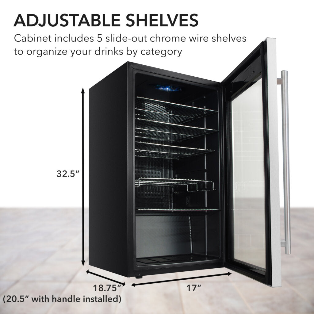 Whynter 127-Can Beverage Fridge, Stainless | BR-130SB