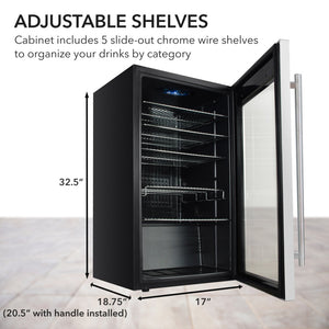 Whynter 127-Can Beverage Fridge, Stainless | BR-130SB