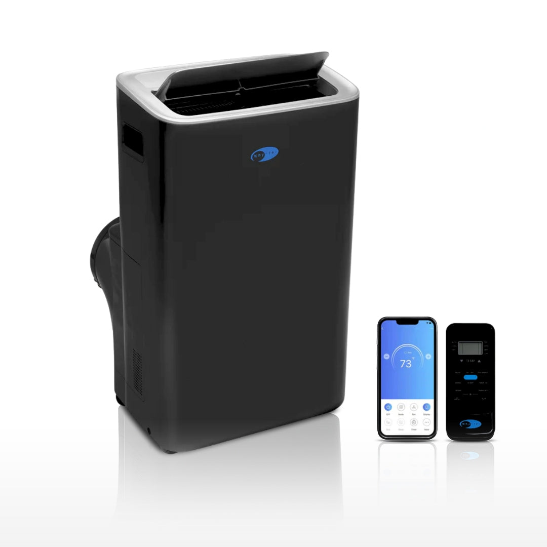 Whynter ARC-1280MX 10,000 BTU Inverter Portable Air Conditioner Cools 500 sq. ft. with Dehumidifier, Remote, and Wifi Enabled in Black