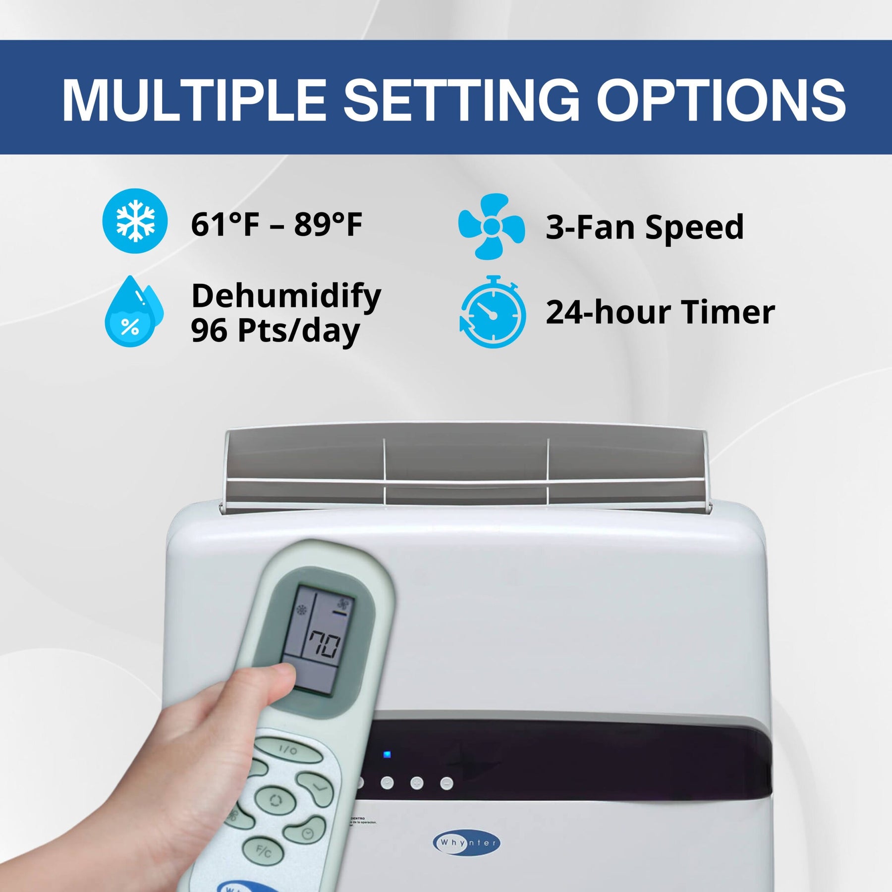 Whynter 12,000 BTU Dual Hose Portable Air Conditioner, Dehumidifier & Fan  | ARC-12SD