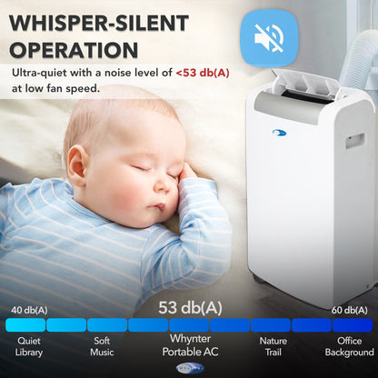 Whynter ARC-148MS 14,000 BTU Dual Hose Portable Air Conditioner with Dehumidifier & Fan – Cools Up to 500 sq. ft. (White)