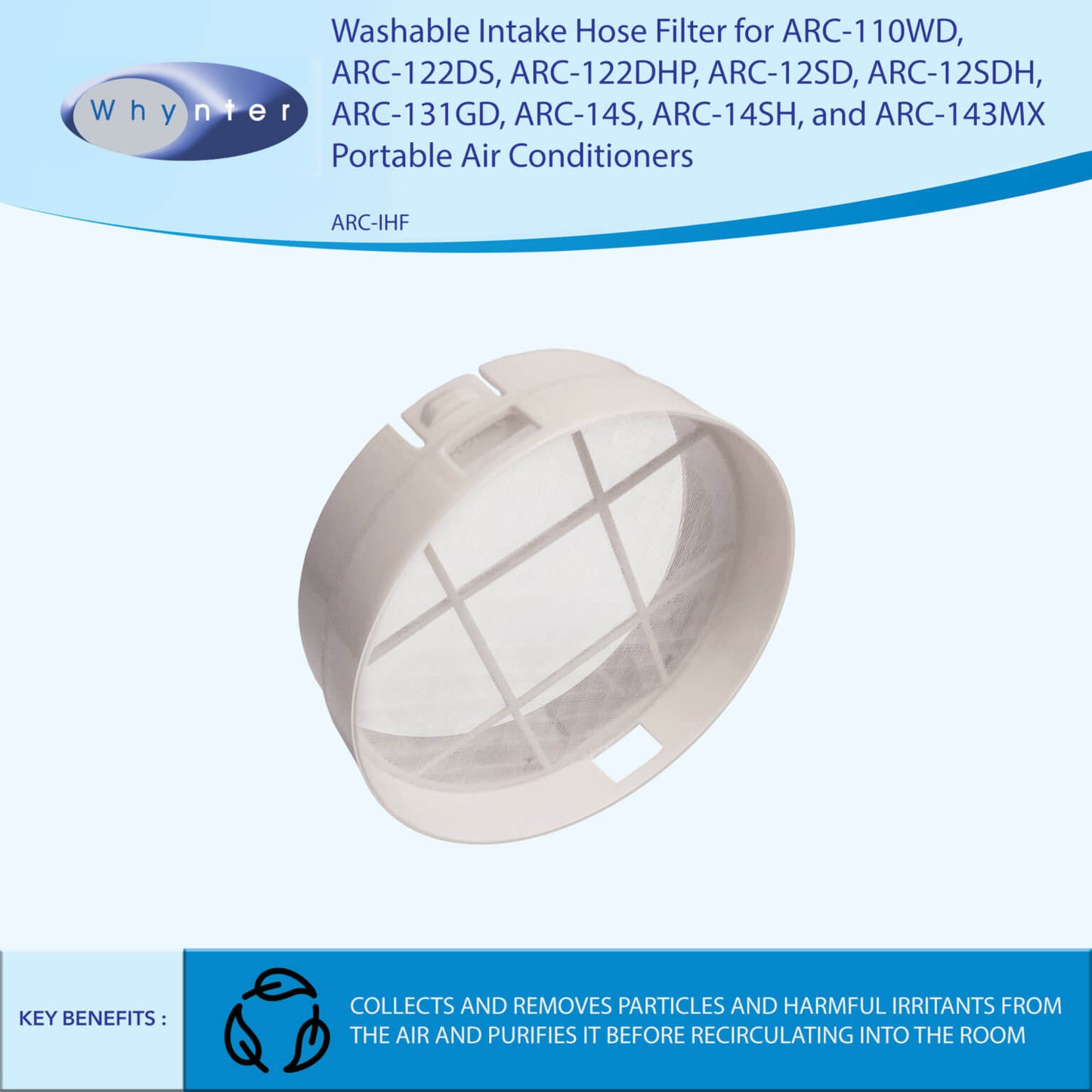 Whynter Intake Hose Pre-Filter for Models ARC-110WD, ARC-12SD, ARC-12SDH, ARC-131GD, ARC-14S, ARC-14SH, ARC-143MX, ARC-122DS, ARC-122DHP