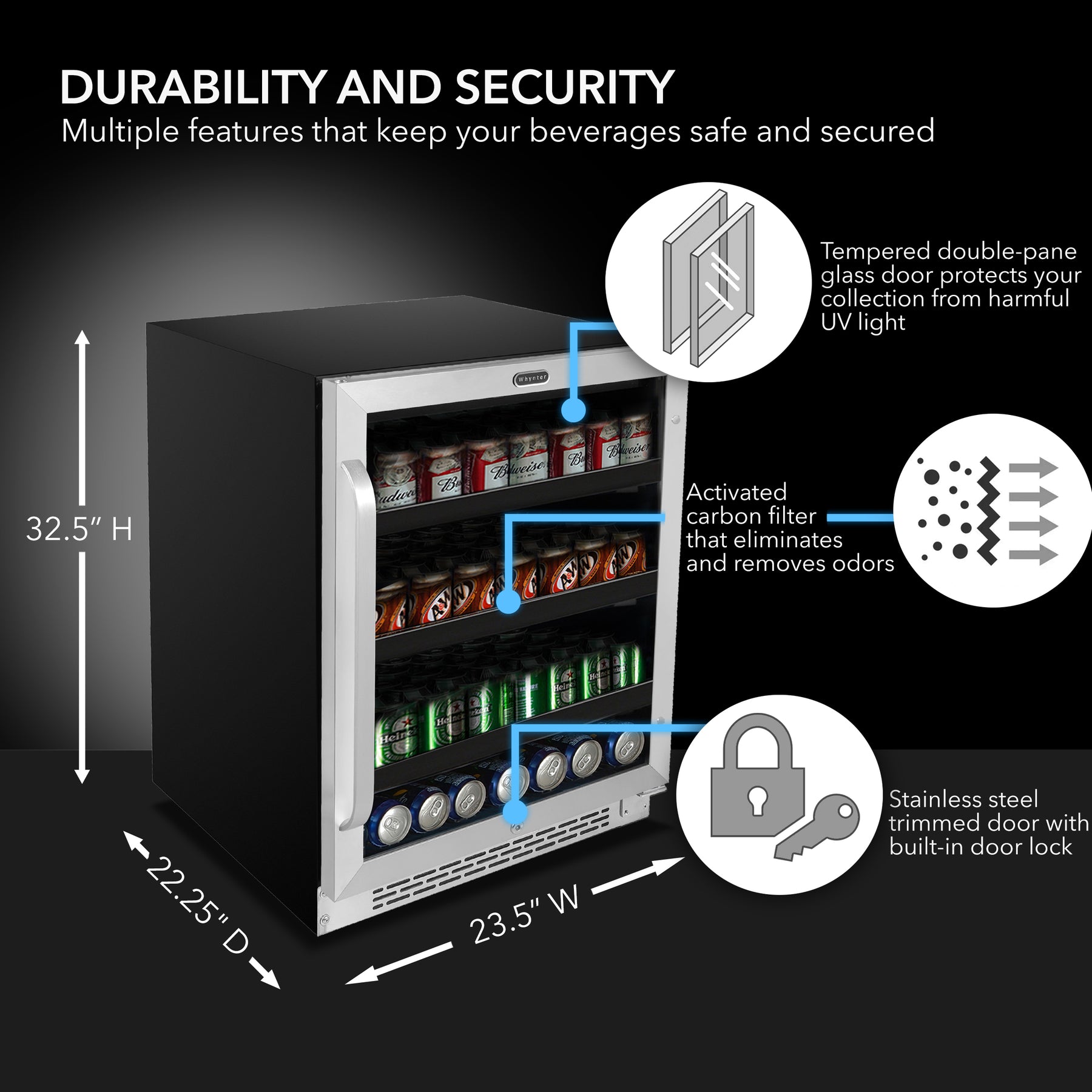 Whynter 182-Can Built-In Beverage Fridge | BBR-148SB