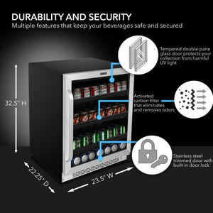 Whynter 182-Can Built-In Beverage Fridge | BBR-148SB