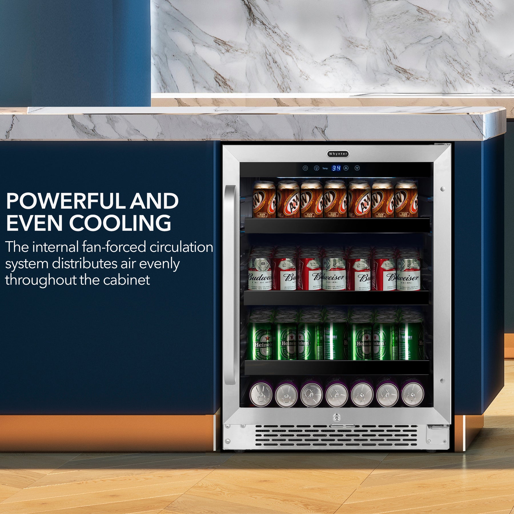 Whynter 182-Can Built-In Beverage Fridge | BBR-148SB