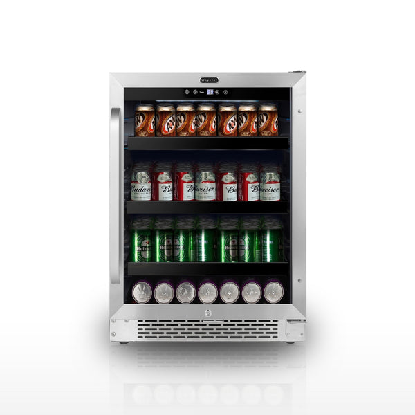 Whynter BBR-148SB 24” Built-In Beverage Refrigerator Cooler – 182 Can Capacity, Stainless Steel Glass Door, Lock, LED Lighting (Stainless Steel)