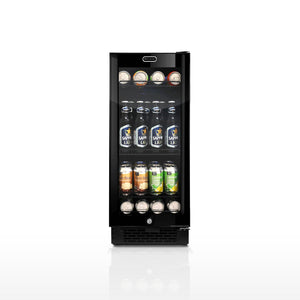Whynter 128-Can Beverage Fridge, Black Glass | BBR-801BG