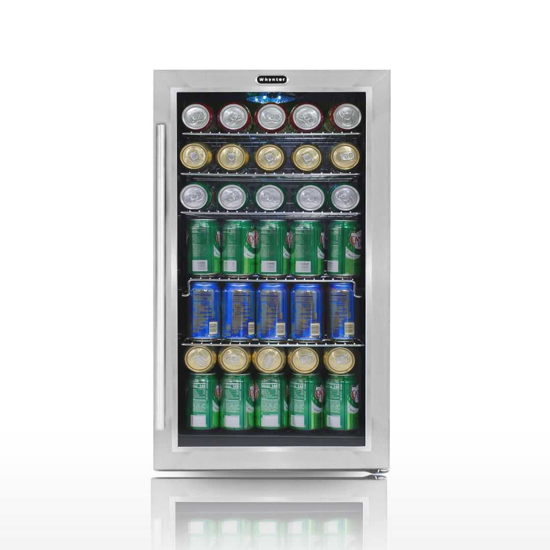 Whynter 127-Can Beverage Fridge, Stainless | BR-130SB
