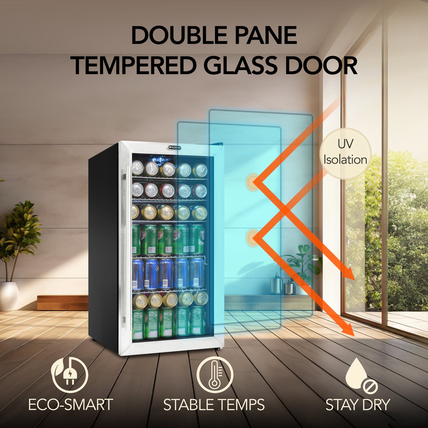 Whynter BR‑130SB 127‑Can Stainless Beverage Fridge