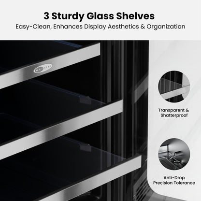 Whynter BSR-080SB 15” Built-In Beverage Refrigerator – 128 Can Stainless Steel Undercounter Fridge with Digital Control, Lock & LED Lighting