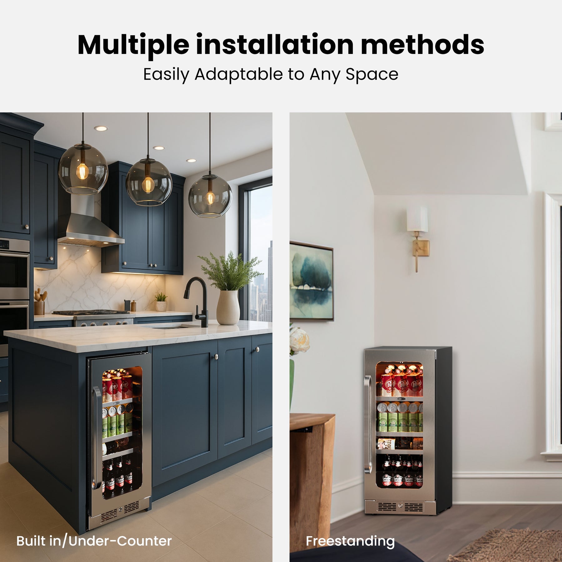 Whynter 128-Can Undercounter Beverage Fridge | BSR-080SB