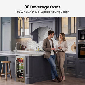 Whynter 128-Can Undercounter Beverage Fridge | BSR-080SB