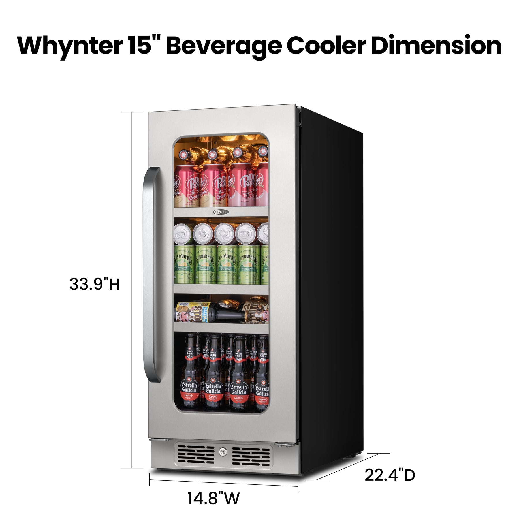 Whynter 128-Can Undercounter Beverage Fridge | BSR-080SB
