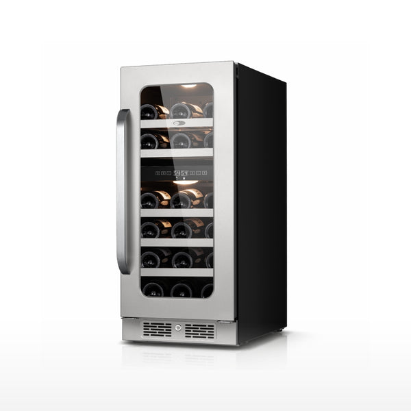 Whynter BSR-029DW 15” Built-In Dual Zone Wine Refrigerator – 29 Bottle Stainless Steel Undercounter Wine Fridge with Digital Control, Lock & UV Glass