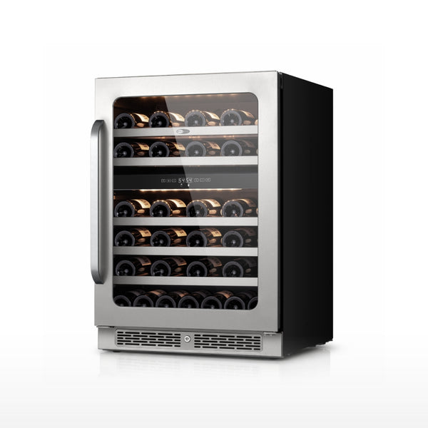 Whynter BSR-046DW 24” Built-In Dual Zone Wine Refrigerator – 46 Bottle Stainless Steel Undercounter Wine Fridge with Digital Control, Lock & UV Glass