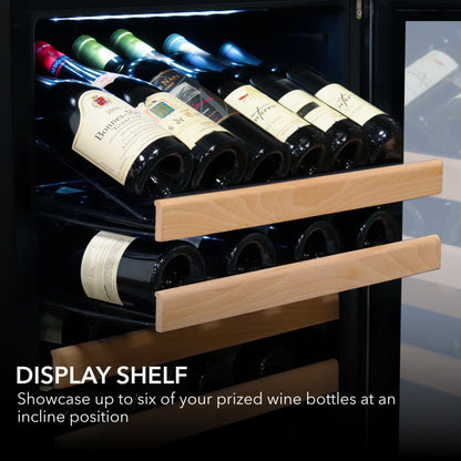 Whynter BWR-1662SD 24 in. Single-Zone 166-Bottle Wine Cooler Fridge with Display Rack Built-In Stainless Steel UV Protection Glass Door
