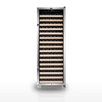 Whynter BWR-1662SD 24 in. Single-Zone 166-Bottle Wine Cooler Fridge with Display Rack Built-In Stainless Steel UV Protection Glass Door