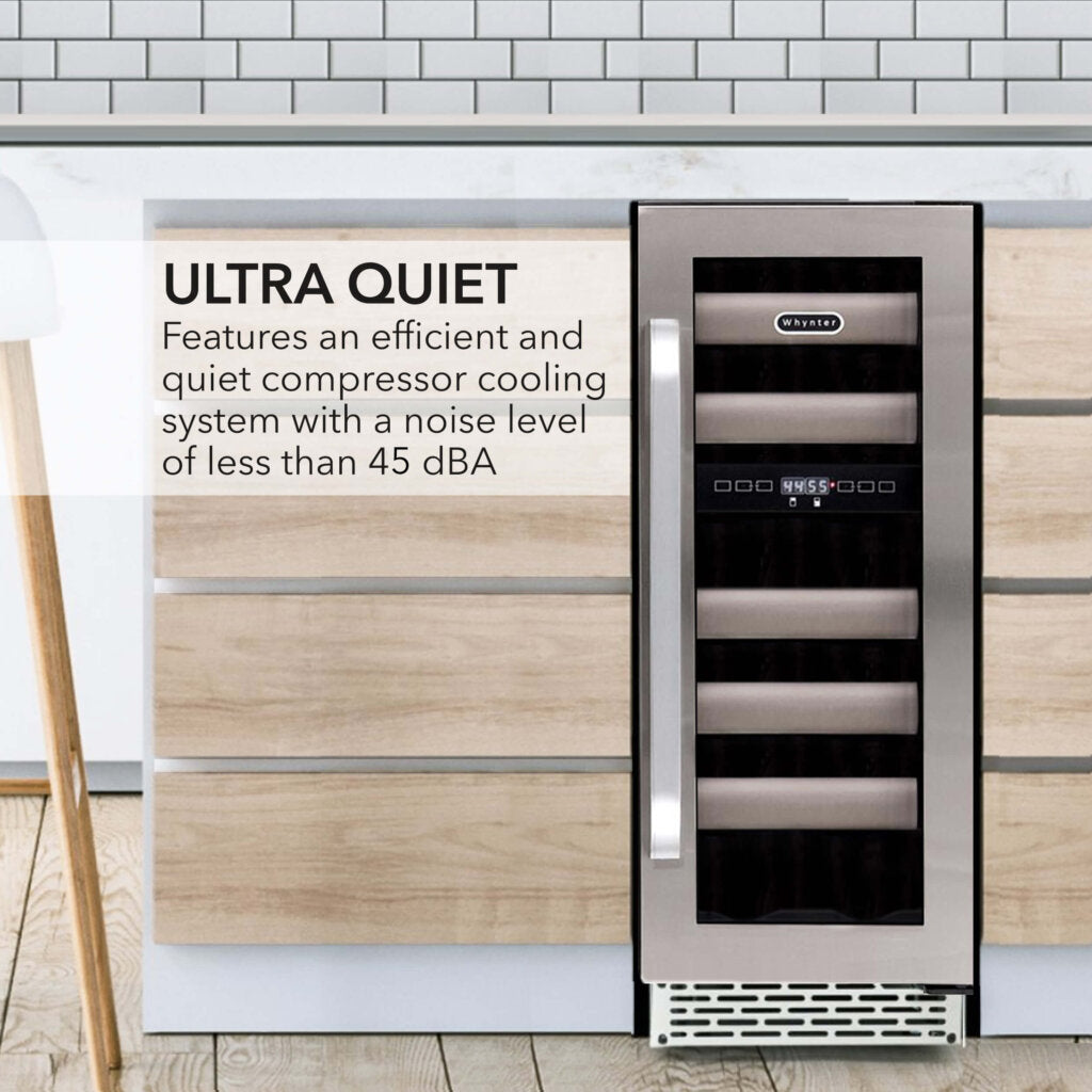Whynter BWR‑171DS 17‑Bottle Dual Zone Built‑In Wine Cooler – Stainless Steel Trim, Compressor, Dual‑Zone