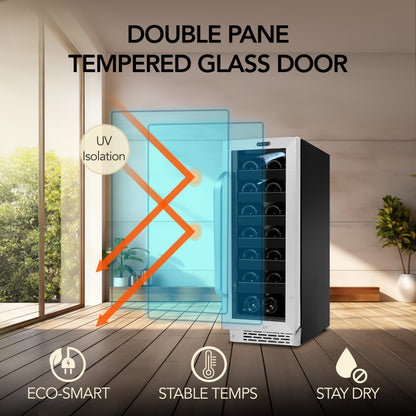 Whynter BWR‑208SB 20‑Bottle Undercounter Wine Refrigerator – Stainless Steel Trimmed Door