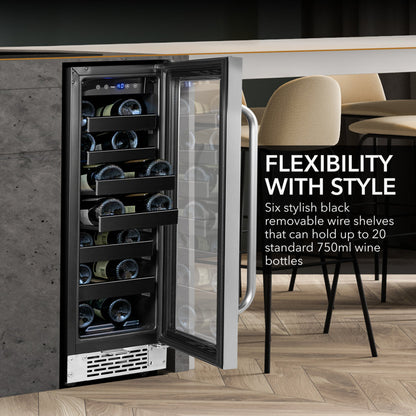 Whynter BWR‑208SB 20‑Bottle Undercounter Wine Refrigerator – Stainless Steel Trimmed Door