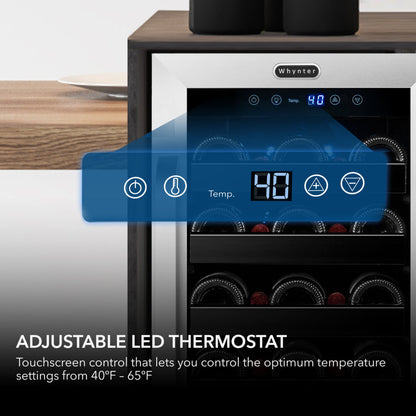 Whynter BWR‑308SB 15″ Built‑In/Undercounter 33‑Bottle Wine Refrigerator – Stainless Steel Trim, Digital Control & Lock