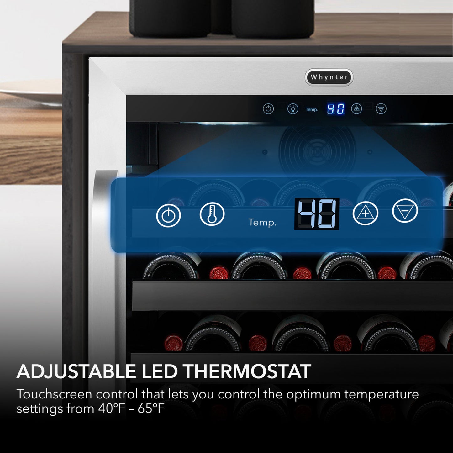 Whynter BWR‑408SB 24″ Built‑In/Undercounter 46‑Bottle Wine Refrigerator – Stainless Steel Trim, Digital Control & Lock