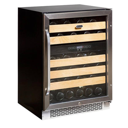 Whynter BWR‑462DZ 46‑Bottle Dual‑Zone Built‑In Wine Refrigerator – 24″ Width, Stainless Steel Trim