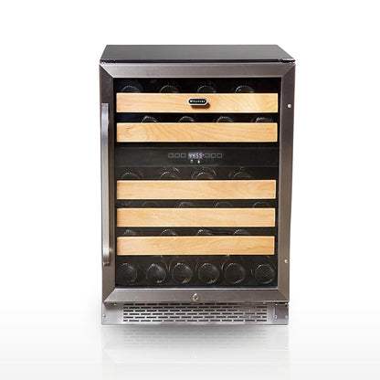 Whynter BWR‑462DZ 46‑Bottle Dual‑Zone Built‑In Wine Refrigerator – 24″ Width, Stainless Steel Trim