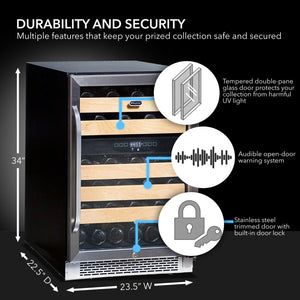 Whynter 46-Bottle Dual Zone Wine Fridge | BWR-462DZ