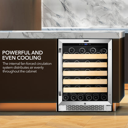 Whynter BWR‑541STS 24″ Built‑In/Undercounter 54‑Bottle Wine Refrigerator – Stainless Steel Trim