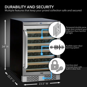 Whynter 54-Bottle Wine Fridge, Lightshow | BWR-545XS