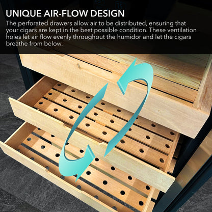 Whynter CHC‑421HC 4.2 cu ft Cigar Cabinet Cooler & Humidor – Holds 650+ Cigars, Temperature & Humidity Control