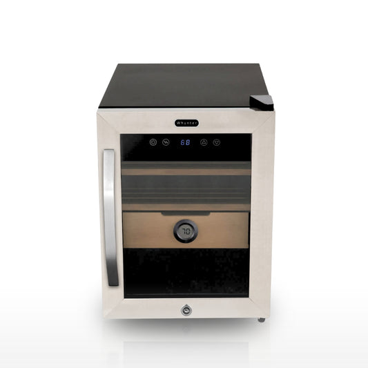 Whynter CHC‑123DS 1.2 cu ft Digital Control Cigar Humidor – Stainless Steel Trimmed Glass Door, Holds - 250 Cigars