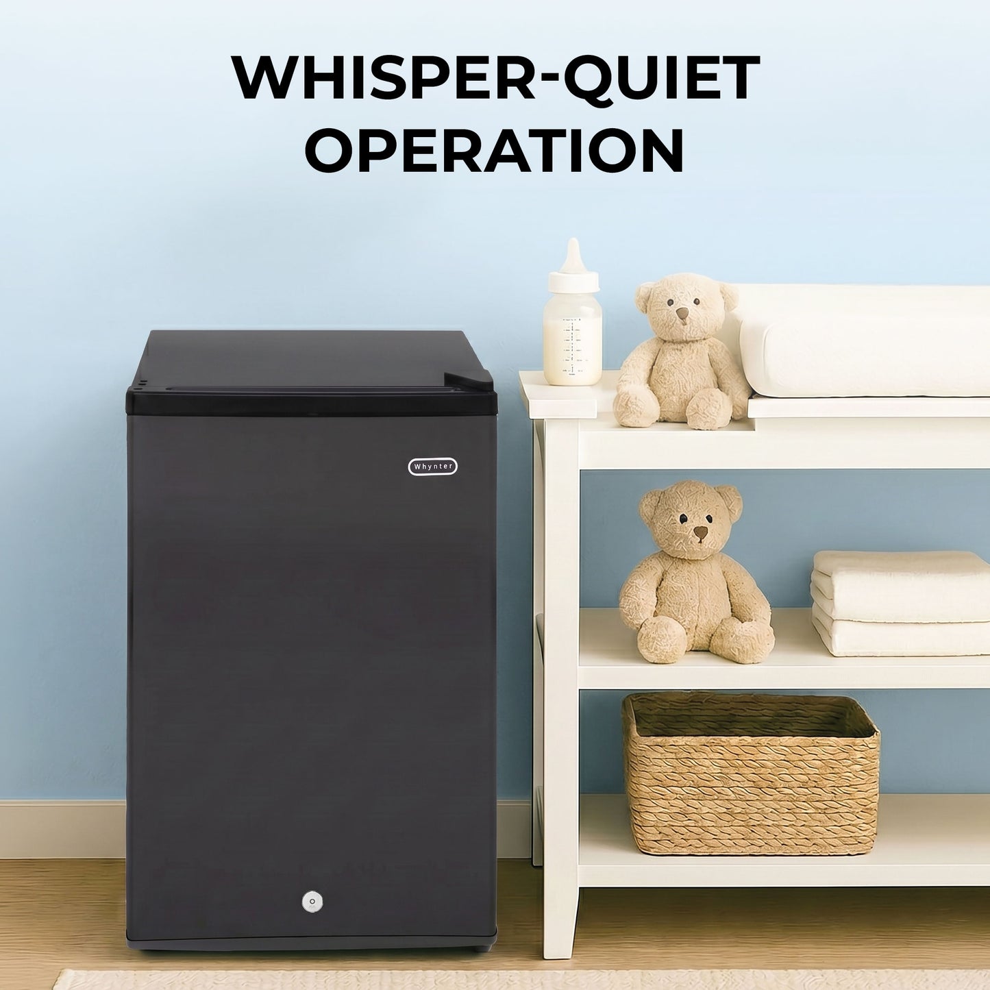 Whynter CUF-301BK Compact Convertible Fridge/Freezer – 3.1 Cu. Ft. Upright Refrigerator & Freezer with Lock, ENERGY STAR®, Black