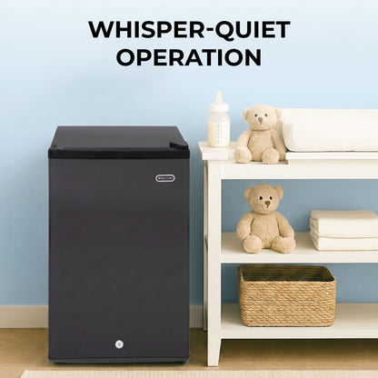 Whynter CUF-301BK Compact Convertible Fridge/Freezer – 3.1 Cu. Ft. Upright Refrigerator & Freezer with Lock, ENERGY STAR®, Black