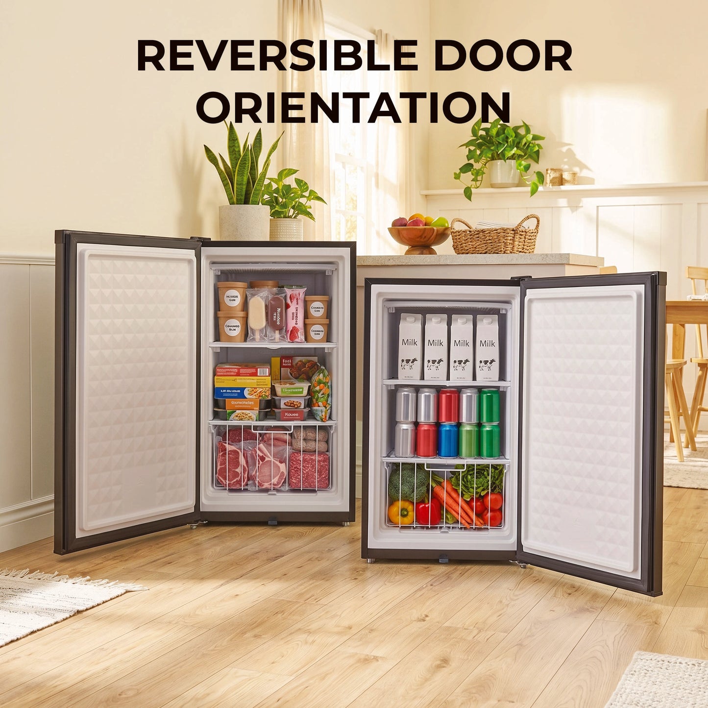 Whynter CUF-301SS Compact Convertible Fridge/Freezer – 3.1 Cu. Ft. Upright Refrigerator & Freezer with Lock, Stainless Steel, ENERGY STAR®