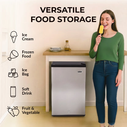 Whynter CUF-301SS Compact Convertible Fridge/Freezer – 3.1 Cu. Ft. Upright Refrigerator & Freezer with Lock, Stainless Steel, ENERGY STAR®